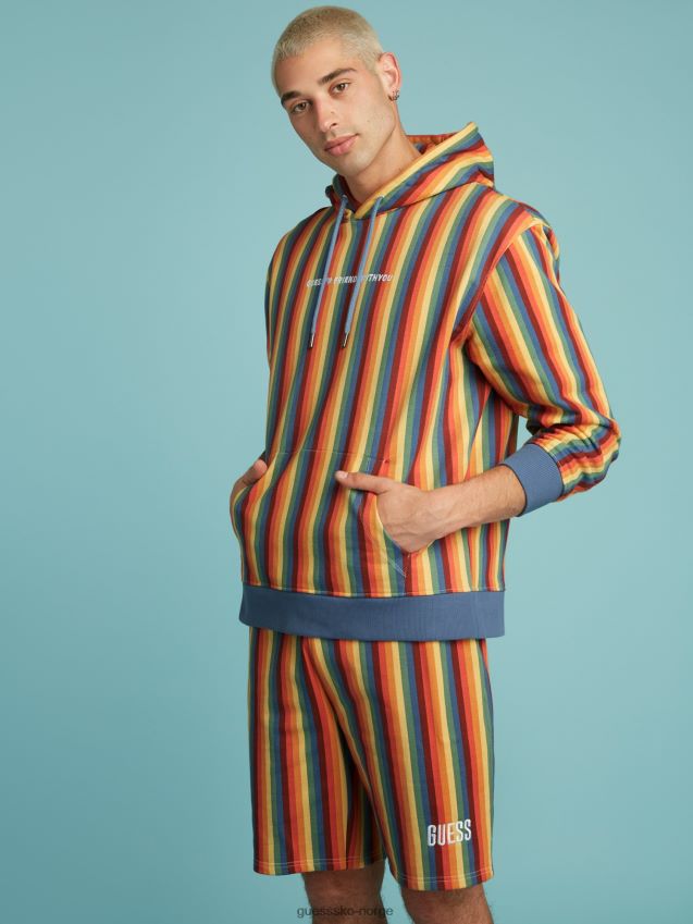 Guess flerfarget mønster stripete hettegenser flerfarget mønster unisex F0LJ801369