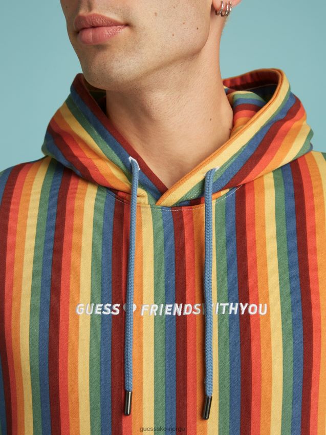 Guess flerfarget mønster stripete hettegenser flerfarget mønster unisex F0LJ801369