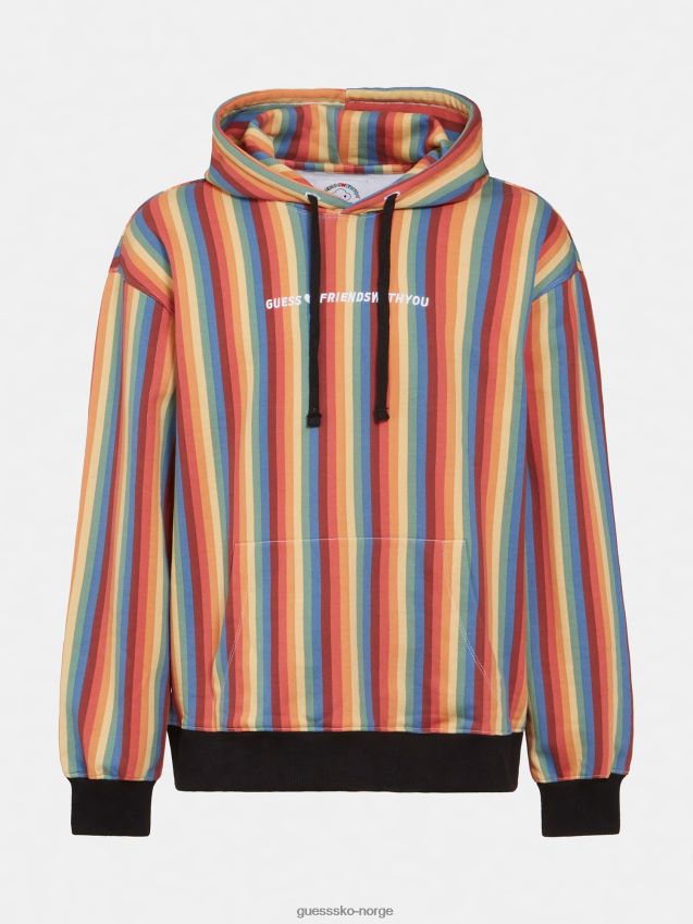 Guess flerfarget mønster stripete hettegenser flerfarget mønster unisex F0LJ801369