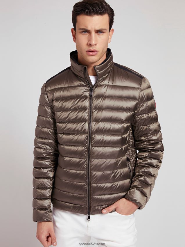 Guess brun pakkebar vattert jakke brun unisex F0LJ80507