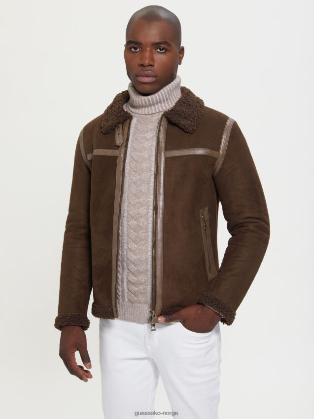 Guess faux shearling jakke brun brun unisex F0LJ8080
