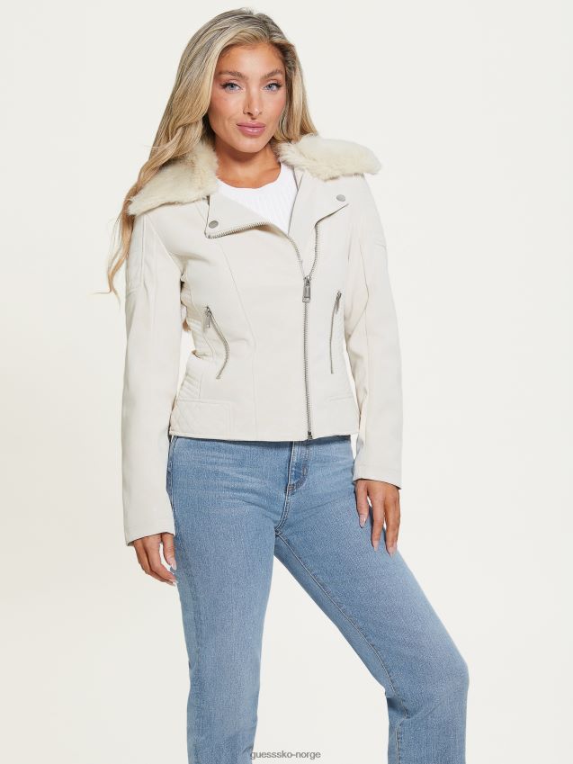 Guess olivia moto jakke perle østers perle østers unisex F0LJ809631