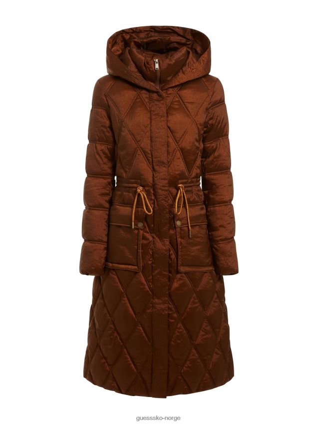 Guess vattert lang puffer orange oransje unisex F0LJ803532