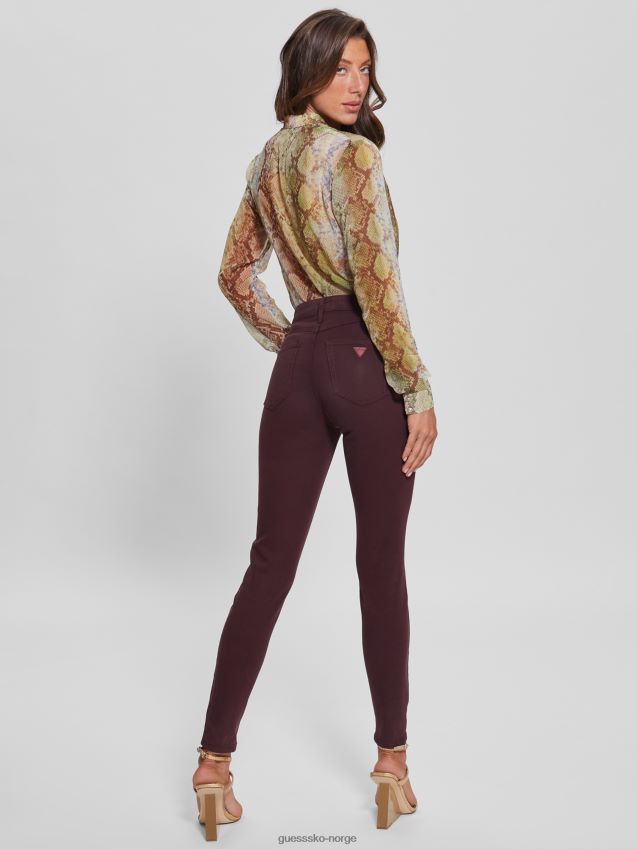 Guess 1981 belagt skinny jeans burgunder nyanse multi burgunder nyanse multi unisex F0LJ809249