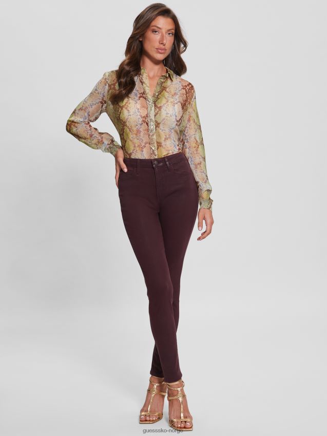 Guess 1981 belagt skinny jeans burgunder nyanse multi burgunder nyanse multi unisex F0LJ809249