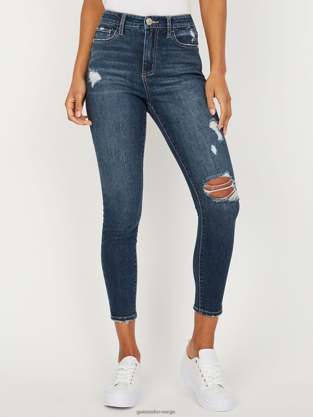 Guess dark destroy wash 30 inse eco simmone high-rise skinny jeans mørk ødelegge vask 30 inse unisex F0LJ806883
