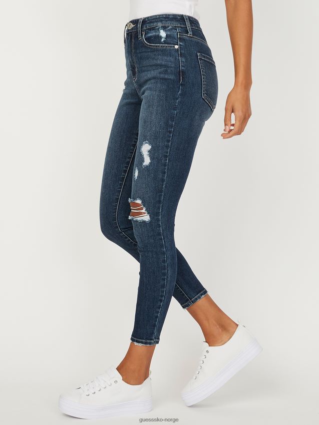 Guess dark destroy wash 30 inse eco simmone high-rise skinny jeans mørk ødelegge vask 30 inse unisex F0LJ806883