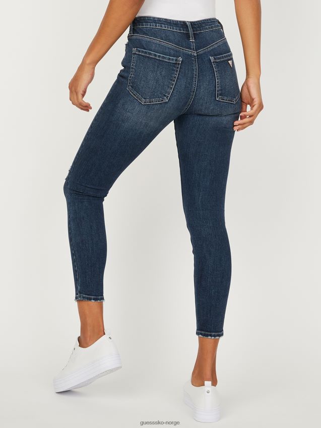 Guess dark destroy wash 30 inse eco simmone high-rise skinny jeans mørk ødelegge vask 30 inse unisex F0LJ806883