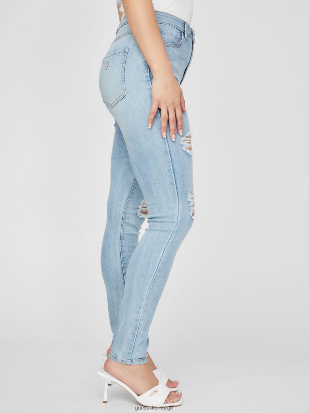 Guess eco simmone high-rise skinny jeans light destroy wash 30 inseam online exclusive light destroy wash 30 inseam online eksklusiv unisex F0LJ807163