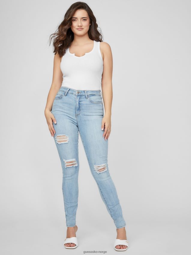 Guess eco simmone high-rise skinny jeans light destroy wash 30 inseam online exclusive light destroy wash 30 inseam online eksklusiv unisex F0LJ807163