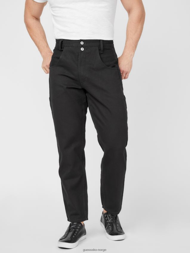 Guess svart vask pascal jeans med løs passform svart vask unisex F0LJ807991