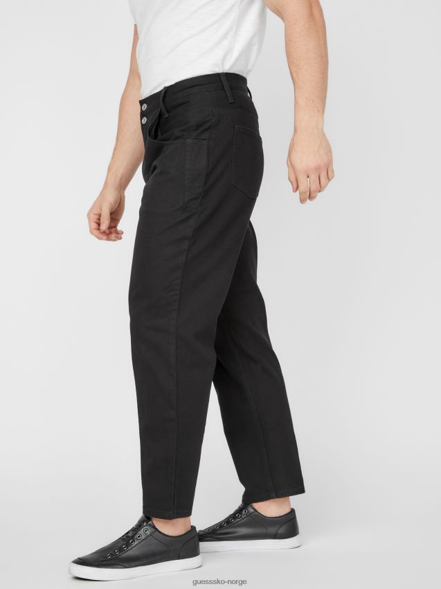 Guess svart vask pascal jeans med løs passform svart vask unisex F0LJ807991
