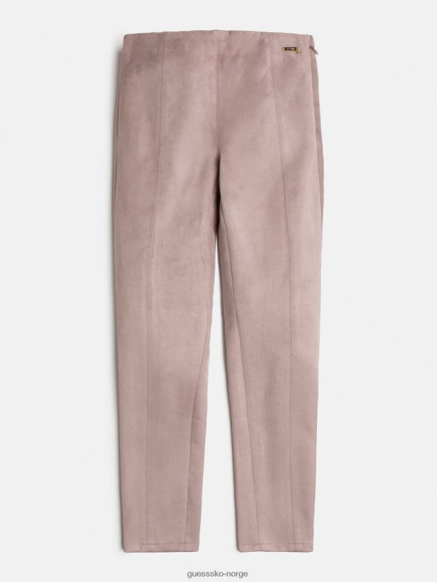 Guess beige leggings i imitert semsket skinn beige unisex F0LJ802317