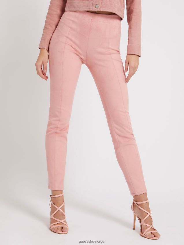 Guess leggings i imitert semsket skinn, rosa rosa unisex F0LJ802904