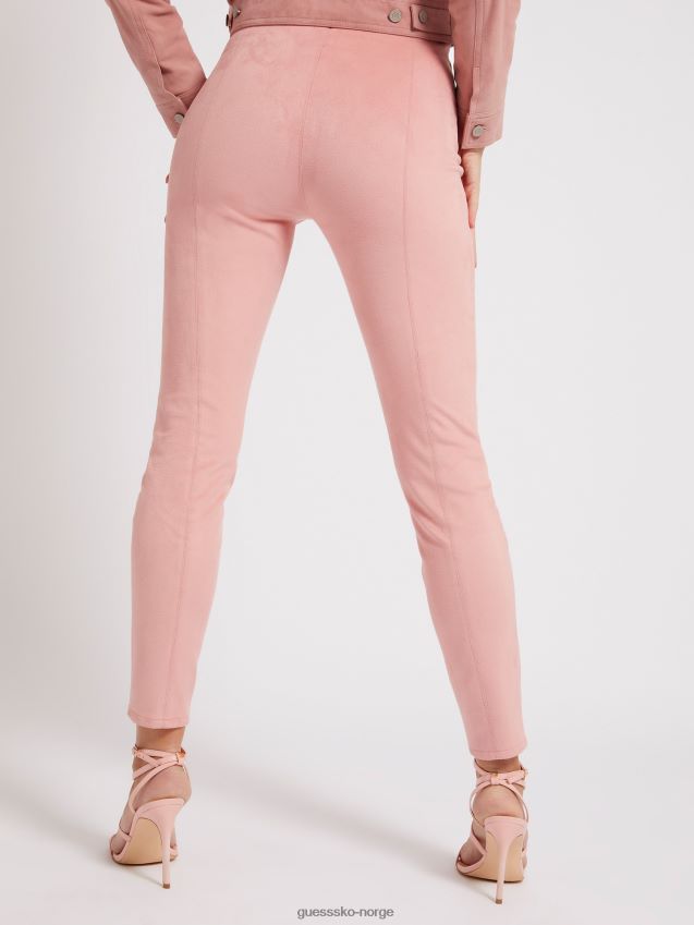 Guess leggings i imitert semsket skinn, rosa rosa unisex F0LJ802904