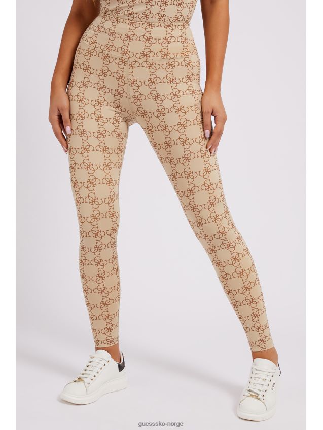Guess over hele logoleggings beige beige unisex F0LJ804839
