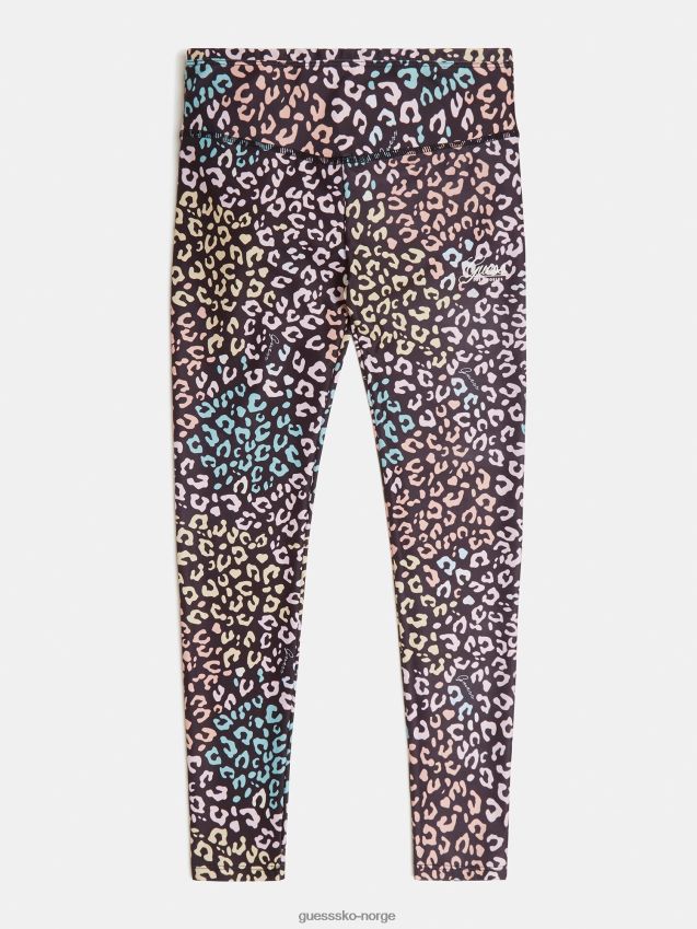 Guess svart multi all over print legging svart multi unisex F0LJ801742