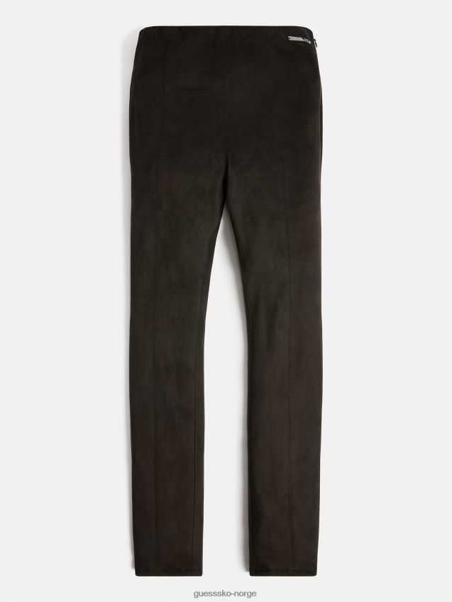 Guess svarte leggings i imitert semsket skinn svart unisex F0LJ802230