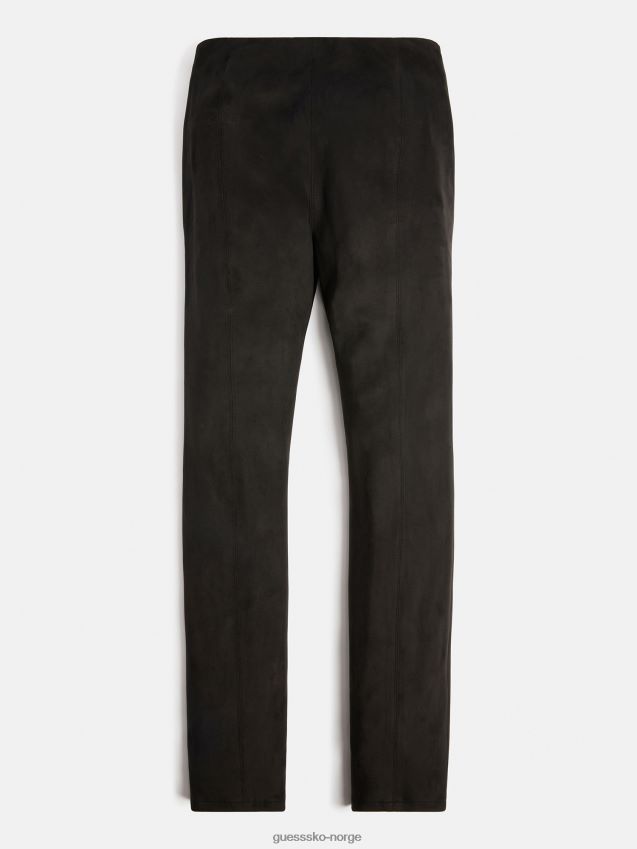 Guess svarte leggings i imitert semsket skinn svart unisex F0LJ802230