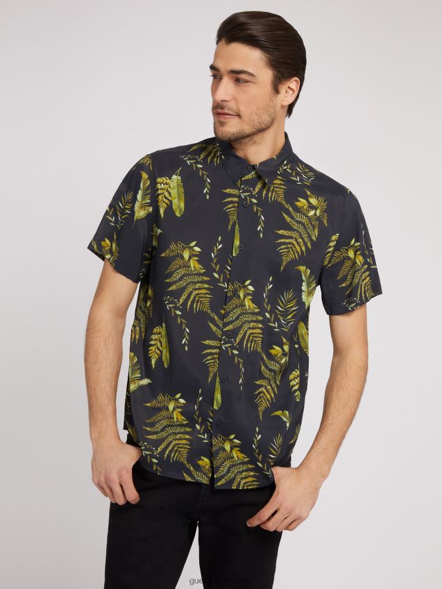 Guess all over print skjorte floral fantasi blomsterfantasi unisex F0LJ8033