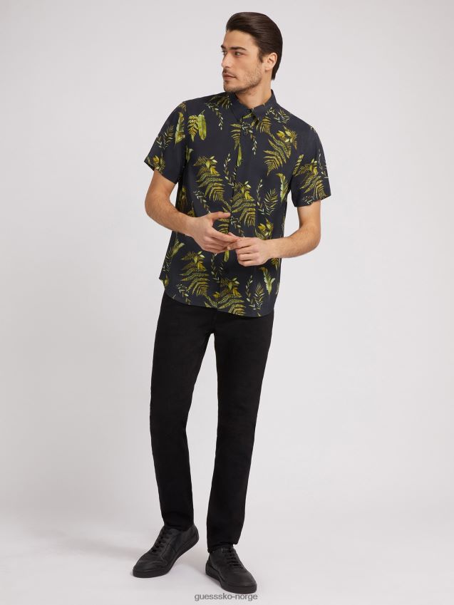 Guess all over print skjorte floral fantasi blomsterfantasi unisex F0LJ8033