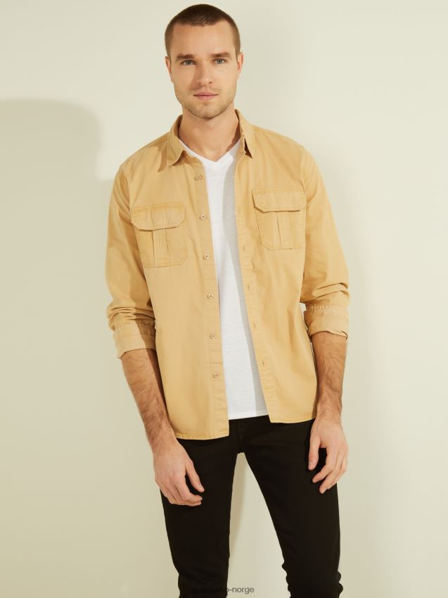 Guess beige slanke skjortelommer beige unisex F0LJ80579