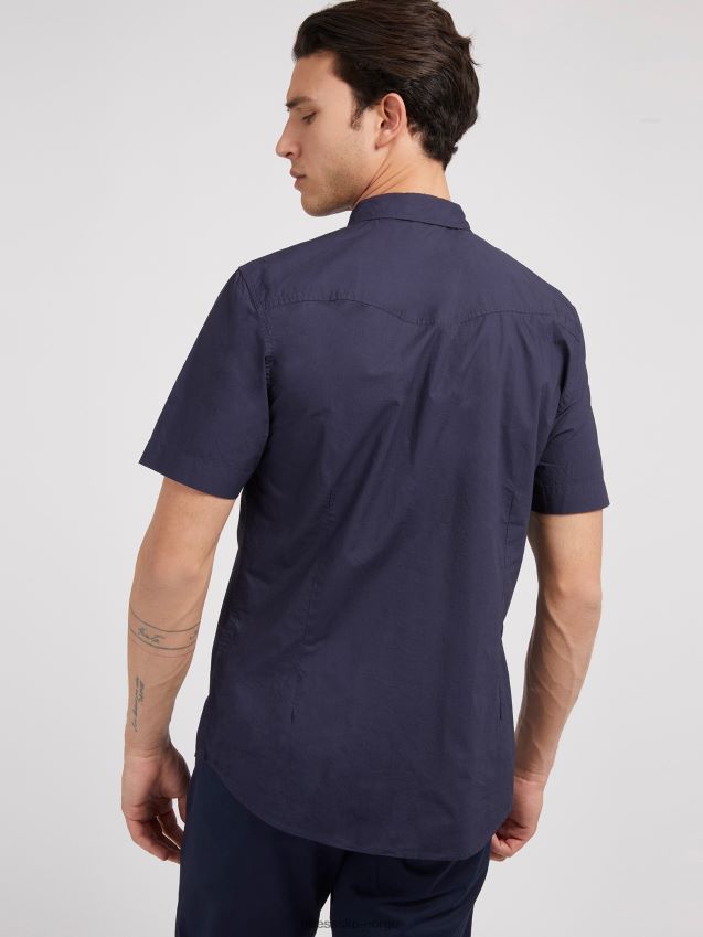 Guess blå kortermet skjorte blå unisex F0LJ80495