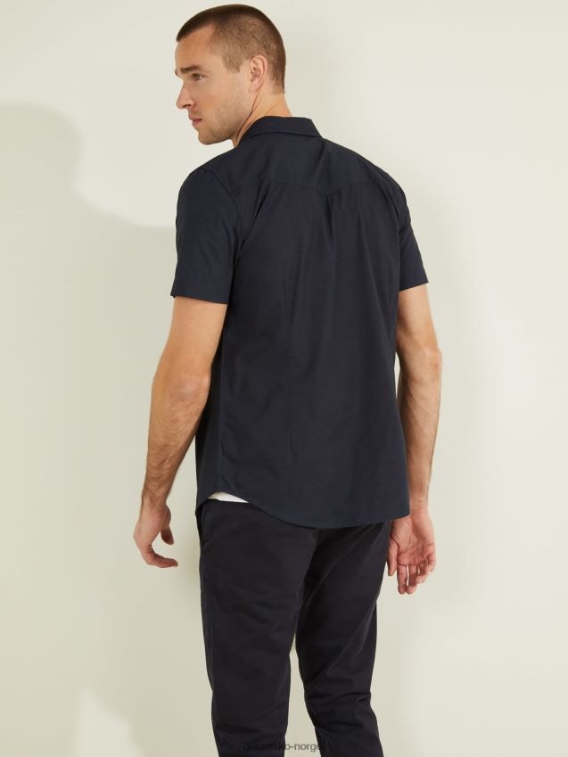 Guess blå kortermet skjorte blå unisex F0LJ80495