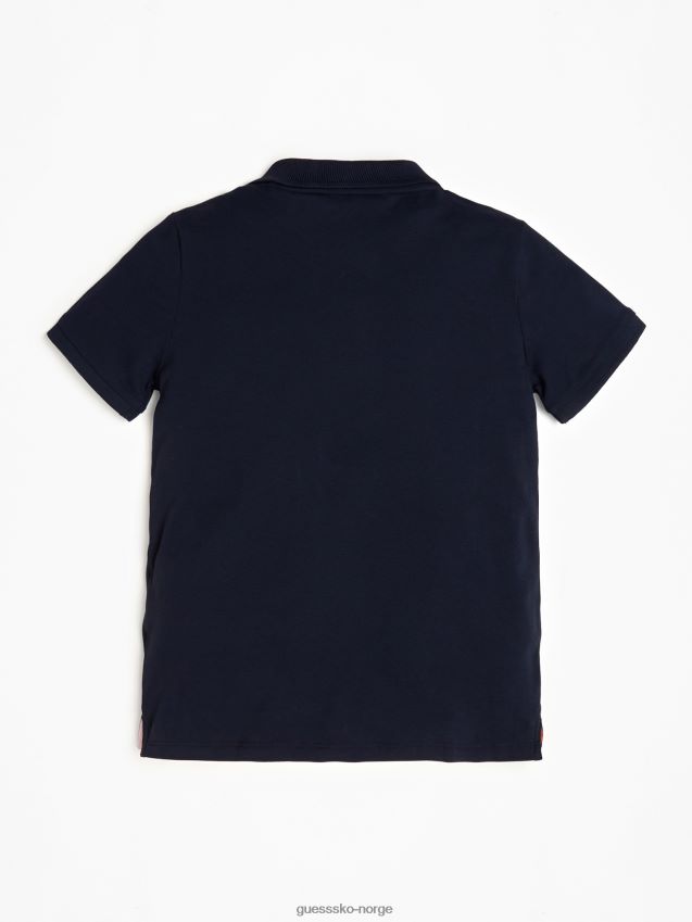 Guess blå multi front logo polo blå multi unisex F0LJ802476