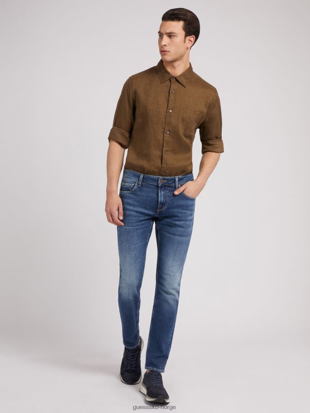 Guess grønn linskjorte grønn unisex F0LJ80924