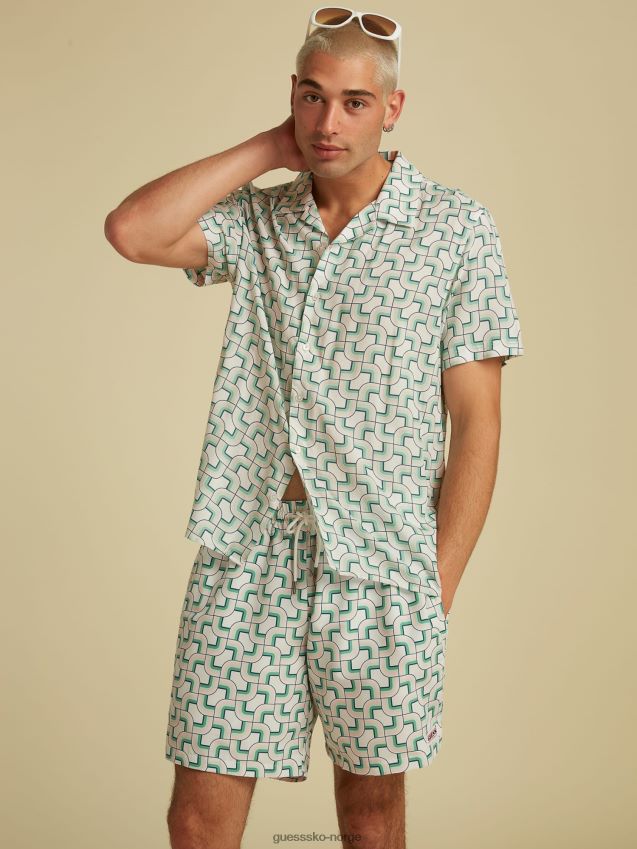 Guess skjorte med all-over print hvit multi hvit multi unisex F0LJ80747