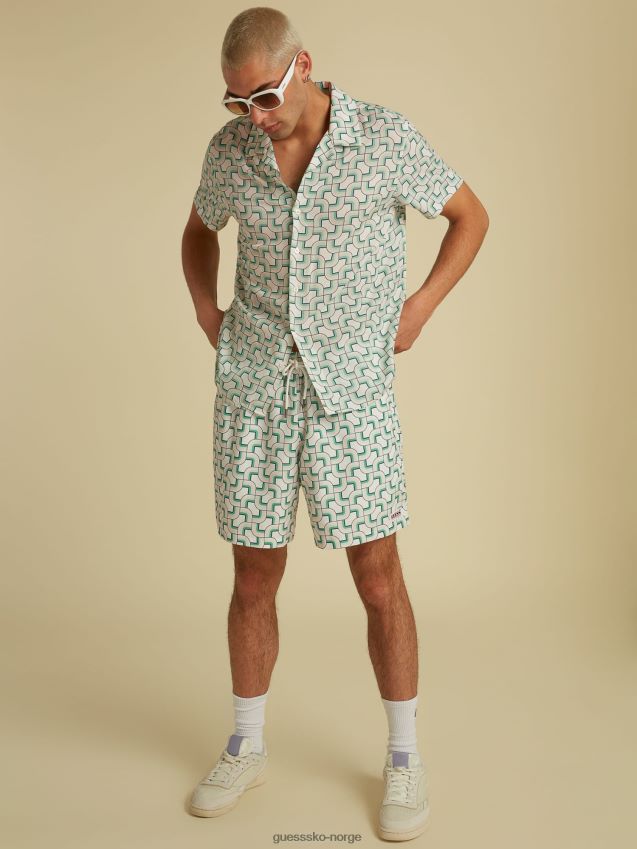 Guess skjorte med all-over print hvit multi hvit multi unisex F0LJ80747