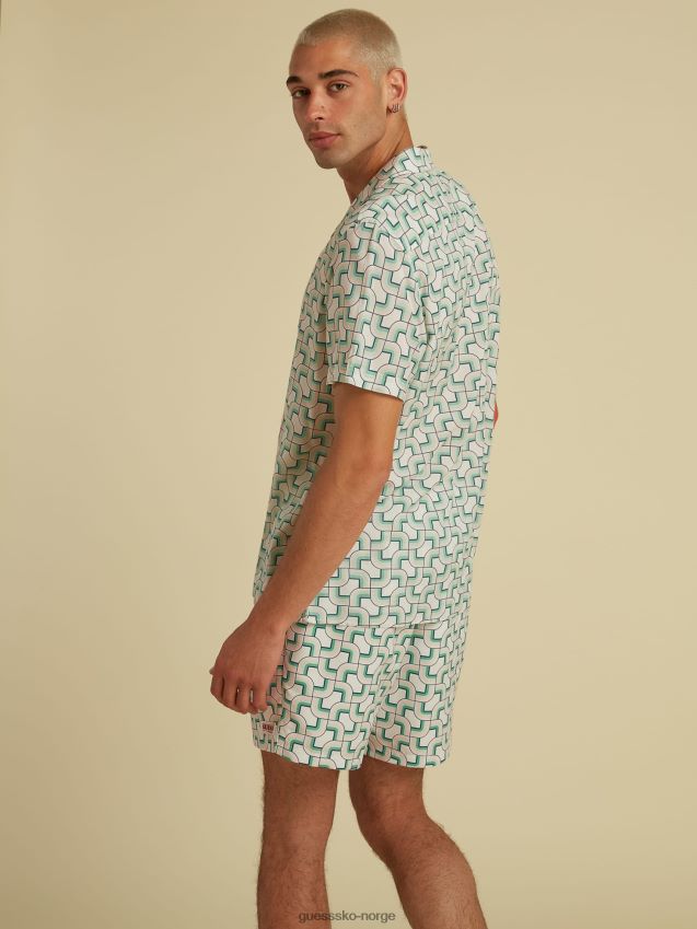 Guess skjorte med all-over print hvit multi hvit multi unisex F0LJ80747