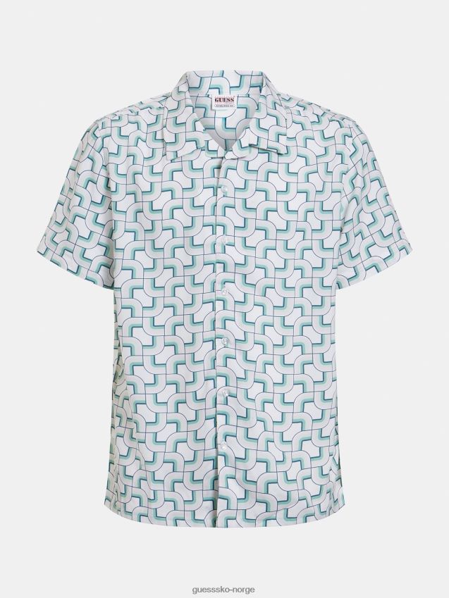 Guess skjorte med all-over print hvit multi hvit multi unisex F0LJ80747