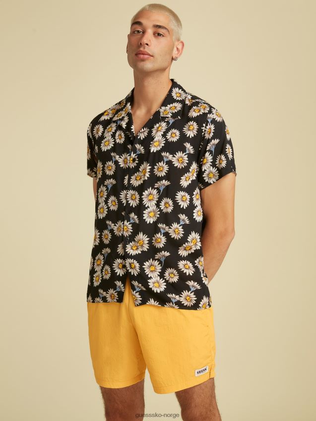 Guess svart all-over skjorte med blomstertrykk svart unisex F0LJ80885