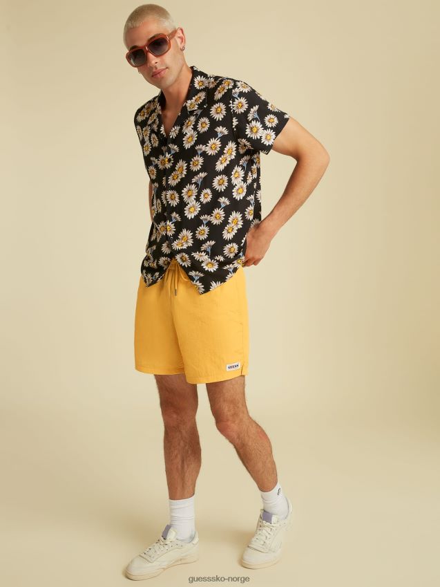 Guess svart all-over skjorte med blomstertrykk svart unisex F0LJ80885