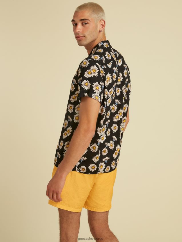 Guess svart all-over skjorte med blomstertrykk svart unisex F0LJ80885