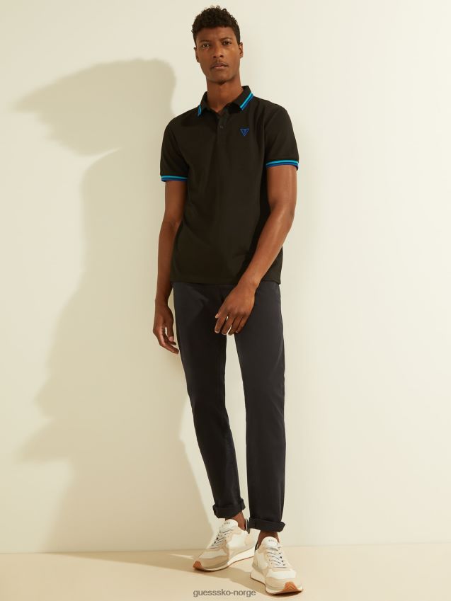 Guess svart logo trekant poloskjorte svart unisex F0LJ801011