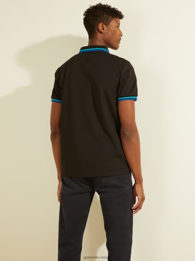 Guess svart logo trekant poloskjorte svart unisex F0LJ801011