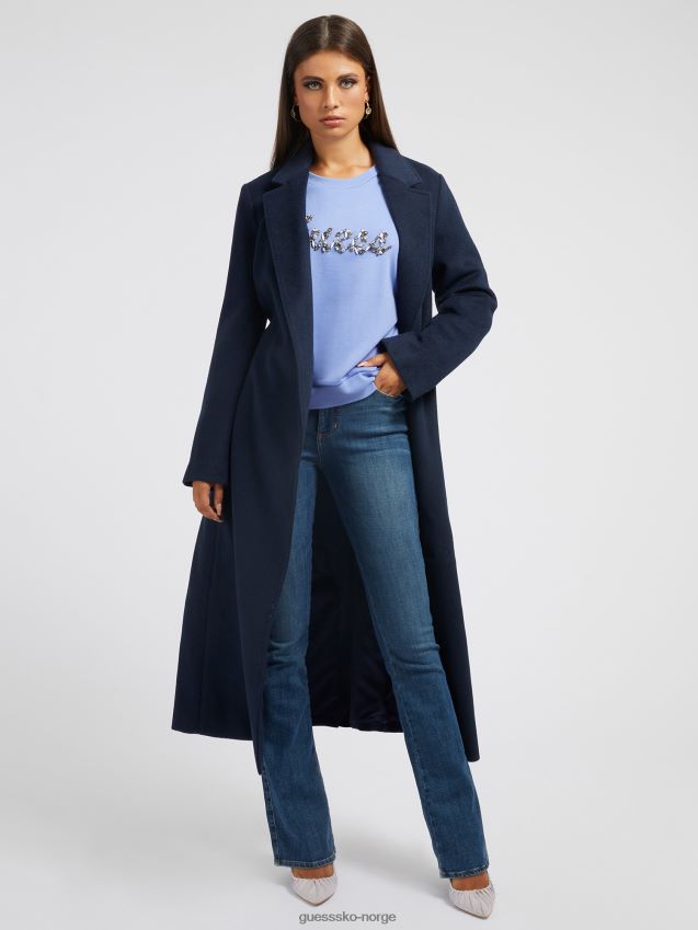 Guess ullblanding beltefrakk blå blå unisex F0LJ803038