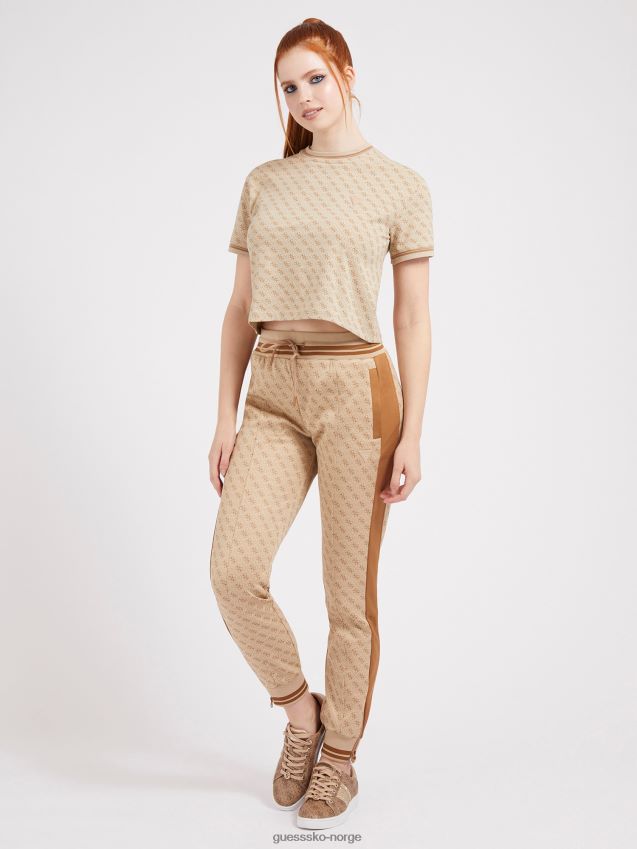 Guess beige over hele logo-t-skjorte beige unisex F0LJ804897