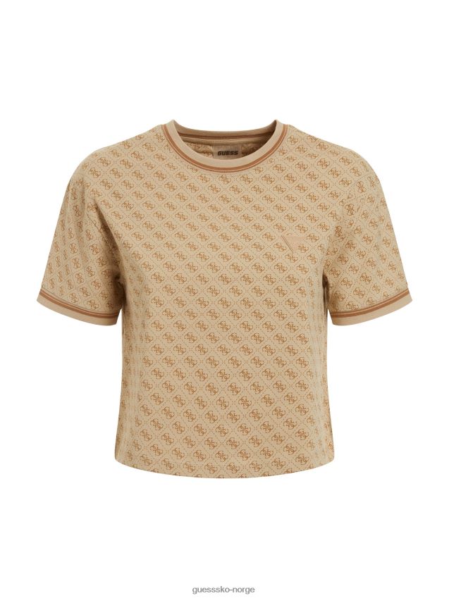 Guess beige over hele logo-t-skjorte beige unisex F0LJ804897
