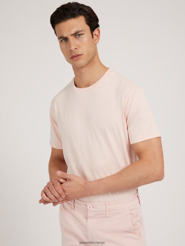 Guess beige t-skjorte med rund hals beige unisex F0LJ80625