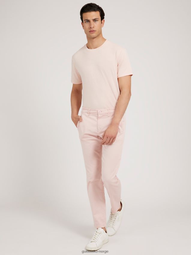 Guess beige t-skjorte med rund hals beige unisex F0LJ80625