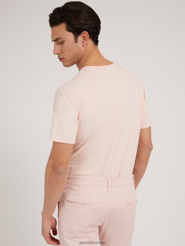 Guess beige t-skjorte med rund hals beige unisex F0LJ80625