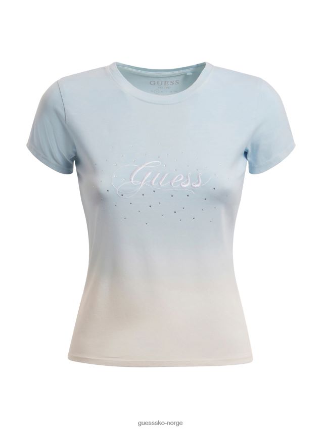 Guess blå flerfarge gradient t-skjorte blå multi unisex F0LJ802671