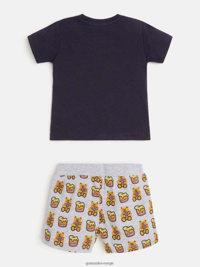 Guess blå t-skjorte og shorts sett blå unisex F0LJ802541