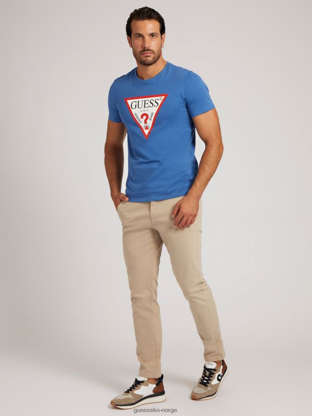 Guess blå trekant logo t-skjorte blå unisex F0LJ8091