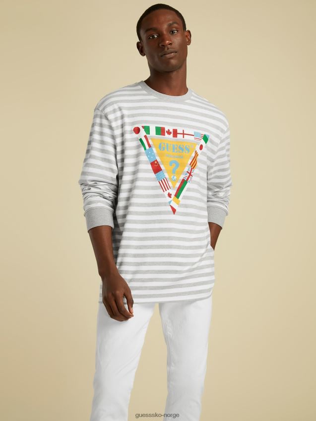 Guess flagg logo t-skjorte grå multi grå multi unisex F0LJ801201