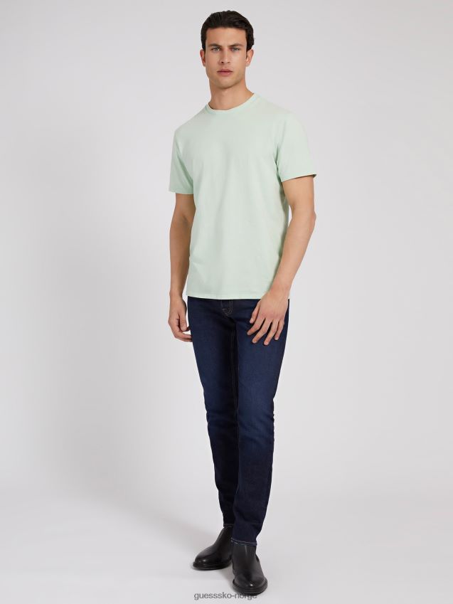 Guess grønn t-skjorte med rund hals grønn unisex F0LJ80862